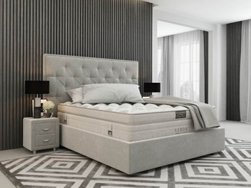 Кровать в спальню Classic Compact/Island M 180х200, Флок (Велсофт Серый) в Казани