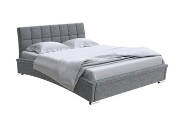 Кровать двуспальная Corso-1L 140x200, Велюр (Gratta 4 Серый космос) в Набережных Челнах
