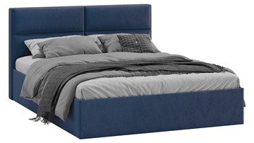 Двуспальная кровать Глосс Тип 1 (Микровелюр Wellmart Blue) в Набережных Челнах