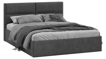 Кровать в спальню Глосс Тип 1 (Микровелюр Wellmart Graphite) в Набережных Челнах