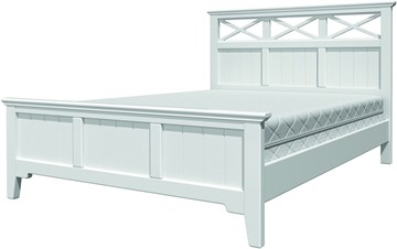 Кровать спальная Грация-5 с белым карнизом (Белый Античный) 160х200 в Нижнекамске