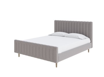 Спальная кровать Madison 140x200, Искусственная шерсть (Лама Светло-серый) в Нижнекамске