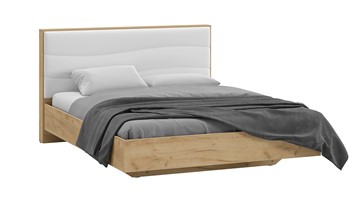 Кровать 2-х спальная Миранда тип 1 (Дуб крафт золотой/Белый глянец) в Набережных Челнах