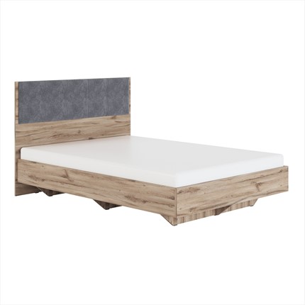 Кровать спальная Николь (мод.1.3) 1,6 серый текстиль, с ортопедическим основанием в Альметьевске - изображение