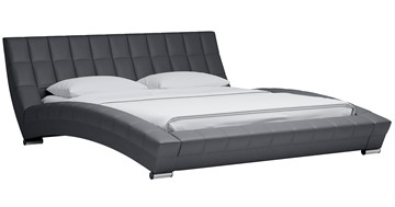 Кровать 2-спальная Оливия 180 арт. Марика 485 к/з (серый) с основанием в Нижнекамске