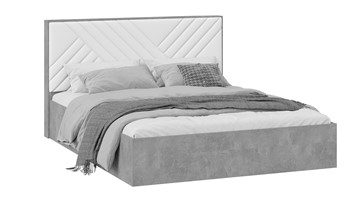 Кровать двуспальная с подъемным механизмом Хилтон Тип 1 без заглушины (Ателье светлый/Белый) в Альметьевске - предосмотр