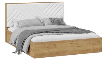 Кровать 2-спальная с подъемным механизмом Хилтон Тип 1 с заглушиной (Дуб крафт золотой/Белый) в Альметьевске
