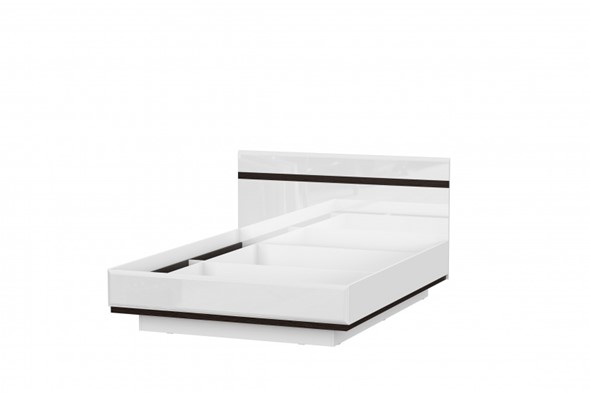 Кровать Соло универсальная 1,6х2,0, белый/белый глянец/венге в Нижнекамске - изображение