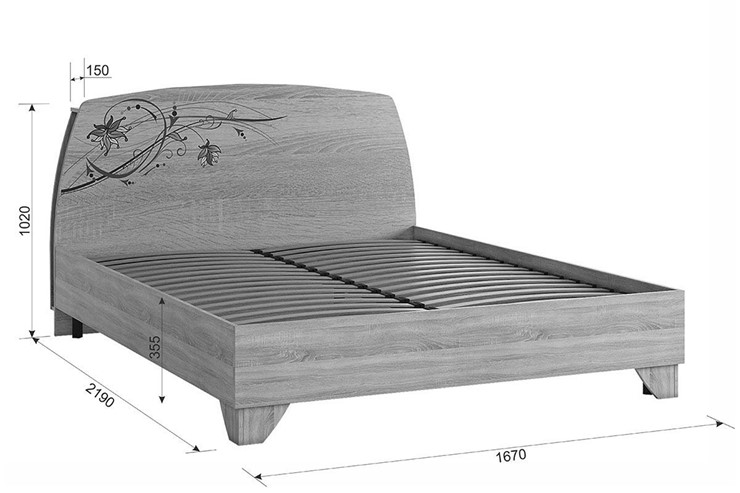 Кровать в спальню Виктория-1 1.6, Белое дерево в Нижнекамске - изображение 3