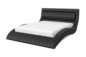 Кровать спальная Виргиния 160х200 (кожзам черный) с основанием в Альметьевске