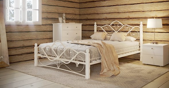 Кровать 1.5-спальная Венера 1, 1400, белый/белый в Казани - изображение