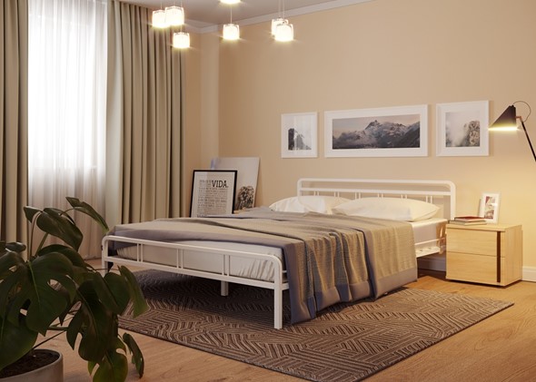 Кровать полутороспальная Леон, 1200, белый в Альметьевске - изображение