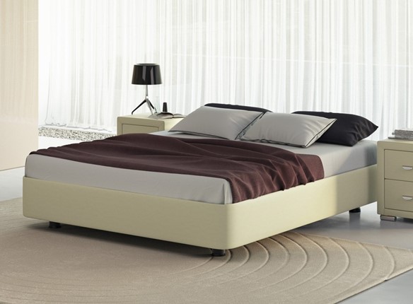 Кровать спальная Rocky Base 160x200, Экокожа (Кремовый) в Альметьевске - изображение