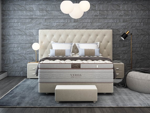 Кровать Luxe/Podium M 160х200, Флок (Велсофт Бежевый) в Альметьевске - изображение