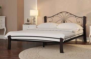 Полутороспальная кровать Фортуна 4 Лайт, 1400, черный/шоколад в Нижнекамске