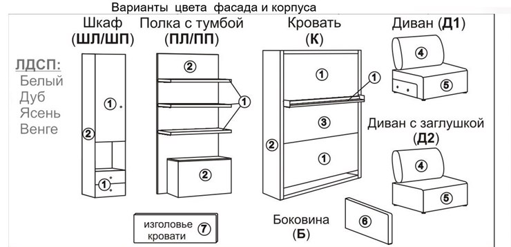 Кровать-трансформер Smart (ШЛ+К 1400), шкаф левый в Казани - изображение 2