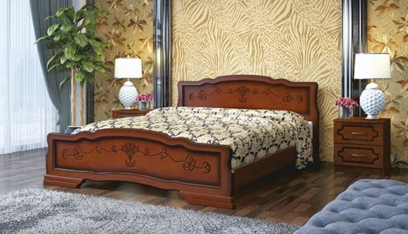 Кровать 1.5-спальная Карина-6 (Орех) 140х200 в Нижнекамске - изображение