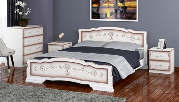 Кровать 1-спальная Карина-6 (Дуб Молочный) 90х200 в Нижнекамске - изображение