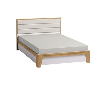 Кровать Айрис 307 1600 с гибкими ламелями металл, Белый-Дуб золотистый в Альметьевске