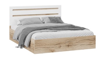 2-спальная кровать с подъемным механизмом Фьюжн ТД-260.01.04 (Дуб Делано, Белый глянец) в Набережных Челнах