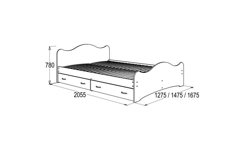 Кровать 6 с ящиками, 90х200 Млечный дуб с основанием в Набережных Челнах - изображение 1