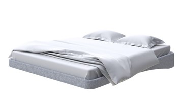Кровать двуспальная парящая 160х200, Рогожка (Levis 83 Светло-Серый) в Нижнекамске