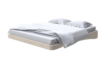 Кровать двуспальная парящая 160х200, Велюр (Ultra Песочный) в Нижнекамске