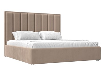Двуспальная кровать с механизмом Афродита 160, Бежевый (Велюр) в Нижнекамске - предосмотр