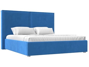 Кровать с механизмом 2-спальная Аура 160, Голубой (Велюр) в Нижнекамске