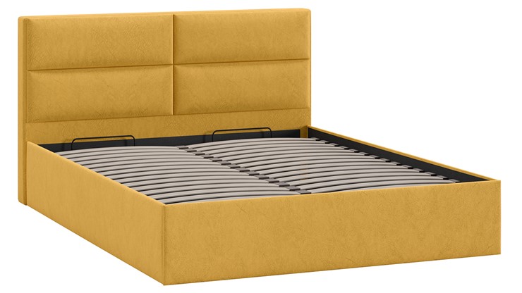 Кровать с механизмом 2-спальная Глосс Тип 1 (Микровелюр Wellmart Yellow) в Альметьевске - изображение 2