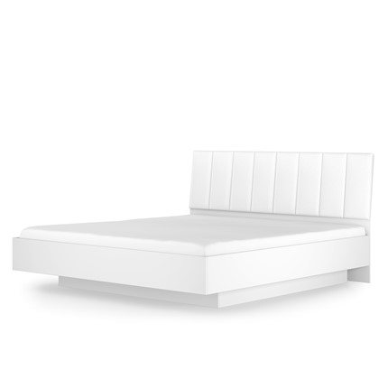Белая двуспальная кровать Амелия глянец в стиле hi-tech