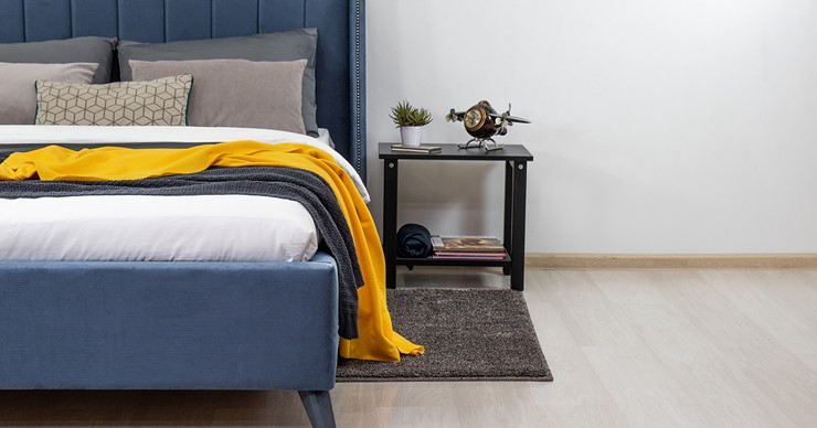 Двуспальная кровать с механизмом Мелисса 160,арт. Тори 83 велюр (серо-синий) + кроватное дно в Нижнекамске - изображение 4