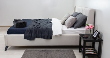 Двуспальная кровать с механизмом Мелисса 180,арт. Тори 56 велюр (светло-бежевый) + кроватное дно в Нижнекамске - предосмотр 5