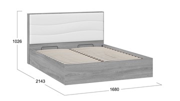 Кровать с механизмом 2-спальная Миранда тип 1 (Дуб Гамильтон/Белый глянец) в Альметьевске - предосмотр 1