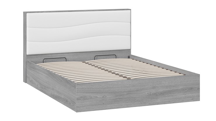 Кровать с механизмом 2-спальная Миранда тип 1 (Дуб Гамильтон/Белый глянец) в Нижнекамске - изображение 2