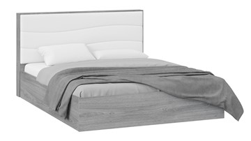 Кровать с мягкой спинкой Миранда тип 1 (Дуб Гамильтон/Белый глянец) в Казани