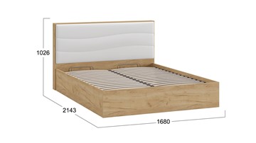Кровать с механизмом Миранда тип 1 (Дуб крафт золотой/Белый глянец) в Нижнекамске - предосмотр 1