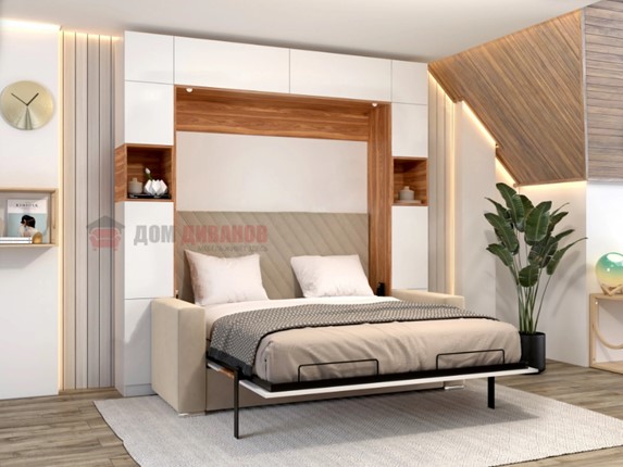 Кровать-шкаф с диваном Аделина 1600х2000 в Нижнекамске - изображение