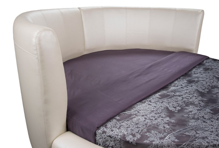 Круглая кровать Luna 200х200, Экокожа (Кайман черный) в Альметьевске - изображение 1