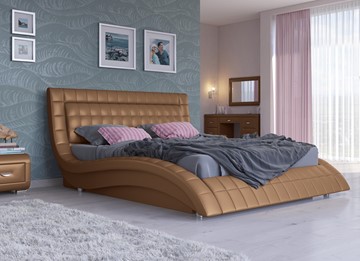 Кровать с механизмом 2-спальная Атлантико 200x200, Экокожа (Бронзовый перламутр) в Альметьевске