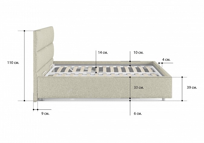 Кровать с подъемным механизмом Omega 160х190 в Нижнекамске - изображение 2