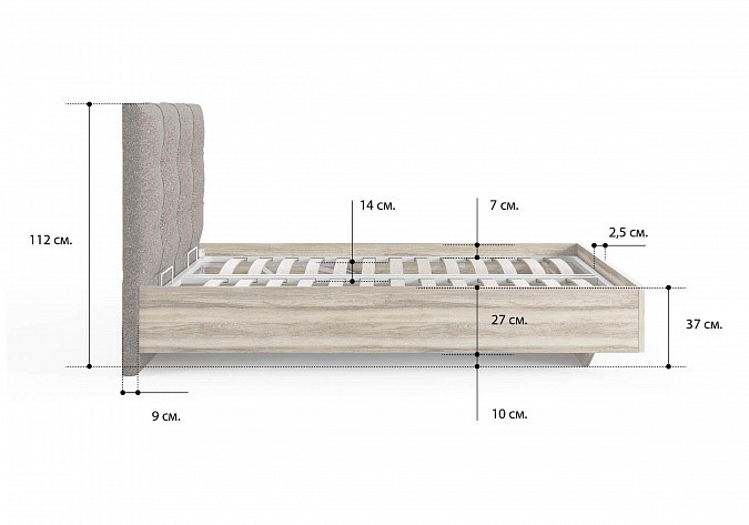 Полуторная кровать Victoria (ясмунд) 140х200 с основанием в Нижнекамске - изображение 1