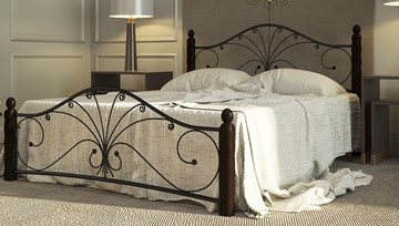 Спальная кровать Фортуна 1, 1600, черный/шоколад в Набережных Челнах