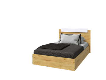 Спальная кровать Эко 120 ЛДСП, Дуб вотан/Белый в Набережных Челнах