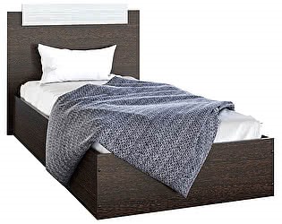 Кровать 1-спальная Эко 120 ЛДСП, Венге/Сосна в Набережных Челнах