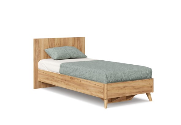 1-спальная кровать Марта-2 900 ЛД 406.160 с основанием, Дуб золотой в Альметьевске - изображение
