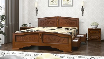 Кровать с выкатными ящиками Елена (Орех) 160х200 в Набережных Челнах