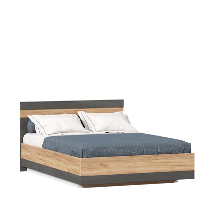 Кровать спальная Фиджи 1400 с подъемным механизмом ЛД 659.075, Дуб золотой/Антрацит в Нижнекамске - изображение