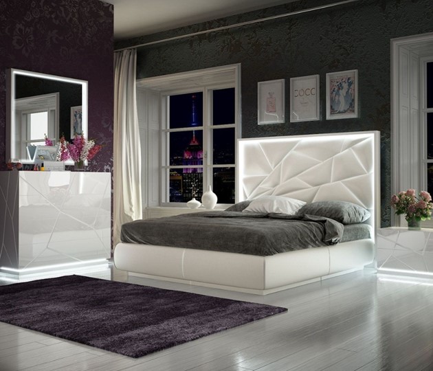 Спальная кровать FRANCO KIU 1242 с LED подсветкой изголовья (160х200) в Нижнекамске - изображение 1
