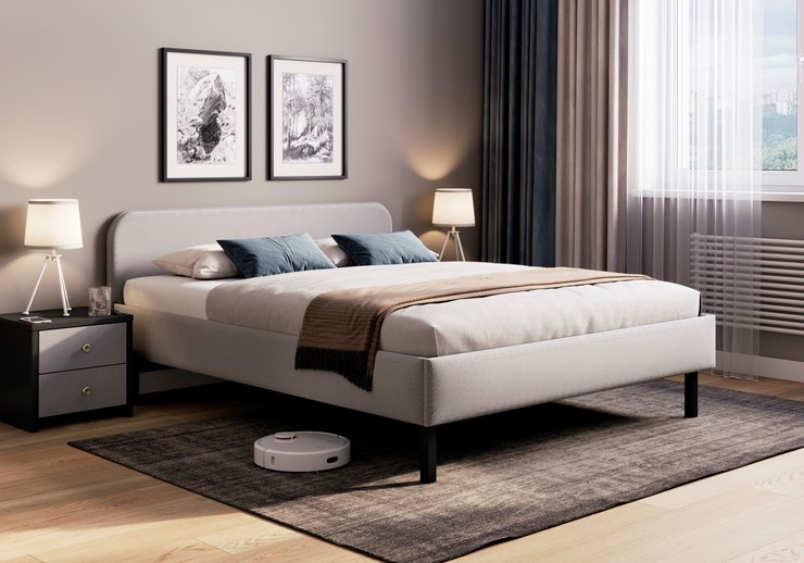 Полуторная кровать Hanna 140х200 с основанием (Багама серый) в Казани - изображение 2